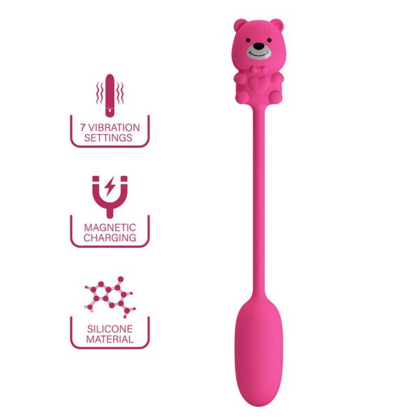 Pink vibrerende æg Pretty Love Olson med controller i bjørneform på ledning