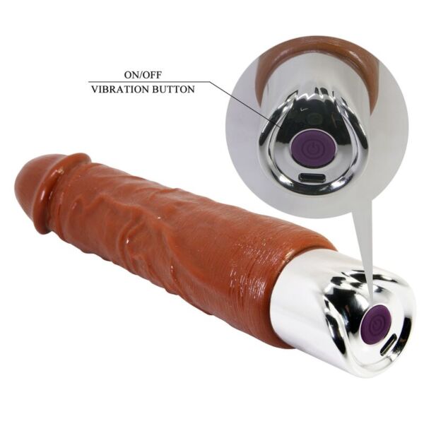 Realistisk vibrator Pretty Love PRO 23,5 cm i brun