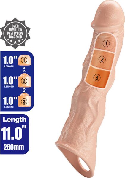 Penissleeve Pretty Love BI-026280, gennemsigtig og med realistisk udseende
