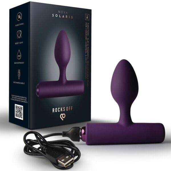 Vibrerende buttplug Rocks-Off Nova Solaris med aflang base