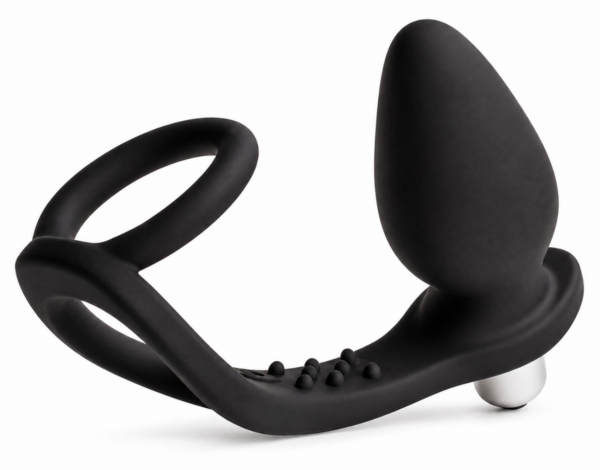 Prostatavibrator Rocks-Off Ro-Zen i onyxsort med dobbelt holdering
