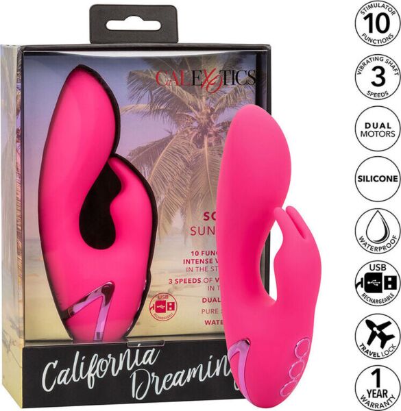 Rabbit vibrator CalExotics So. Cal Sunshine fra kollektionen California Dreaming i farven pink