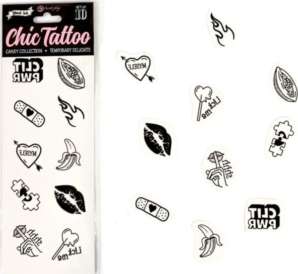 Sæt med midlertidige tatoveringer fra Secret Play Candy Collection