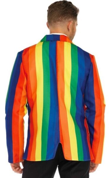 Kostume Leg Avenue Blazer og Slips i Regnbuefarver, med blazer og slips i regnbuemønster