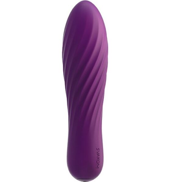 Kuglevibrator SVAKOM Tulip i silikone med tekstur af spirallinjer