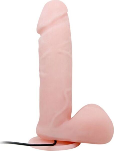 Realistisk vibrator Baile BW-008017BRSY med testikler og sugekop i bunden