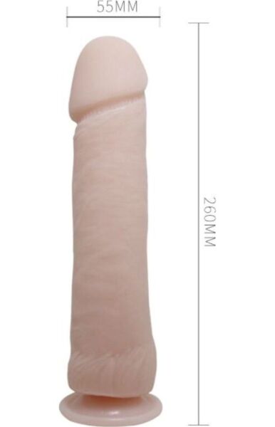 Realistisk vibrator Baile 26 cm i hudfarve med årer og sugekop i bunden