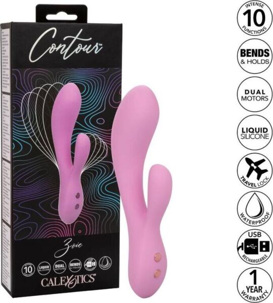 CalExotics Contour Zoie rabbitvibrator med buet arm og klitorisstimulator