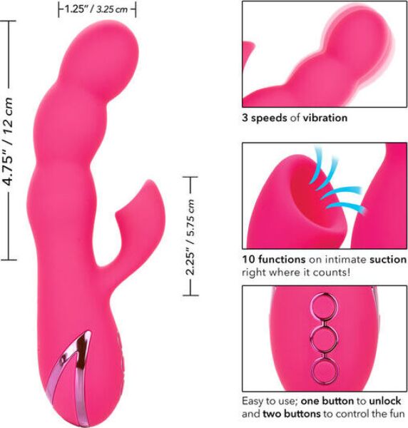 Rabbitvibrator CalExotics Oceanside Orgasm, fra kollektionen California Dreaming, i pink