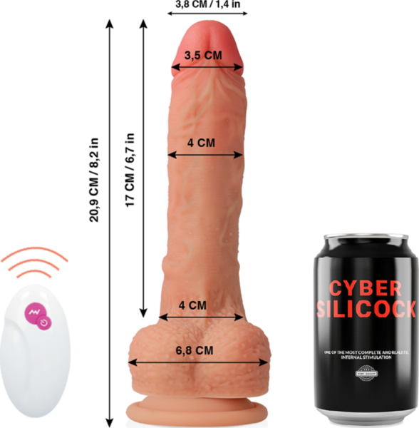 Vibrator Cyber Silicock Mr Rick med fjernbetjening og sugefod