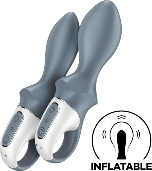 Oppustelig analvibrator Satisfyer Air Pump Booty 1 i grå med stopring