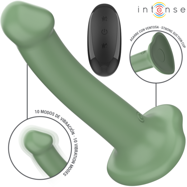 Grøn Intense Becca vibrator med sugekop og fjernbetjening