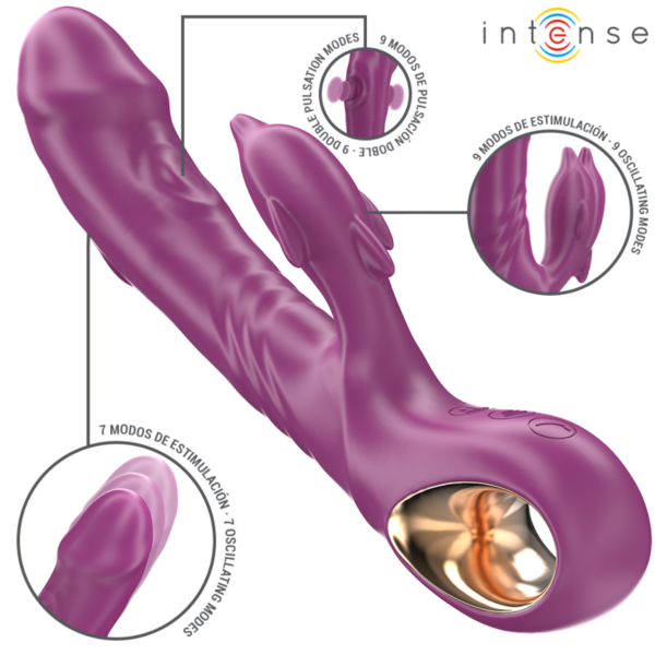 Vibrator Intense Halle formet som en delfin med stimulerende tunge, i farven lilla
