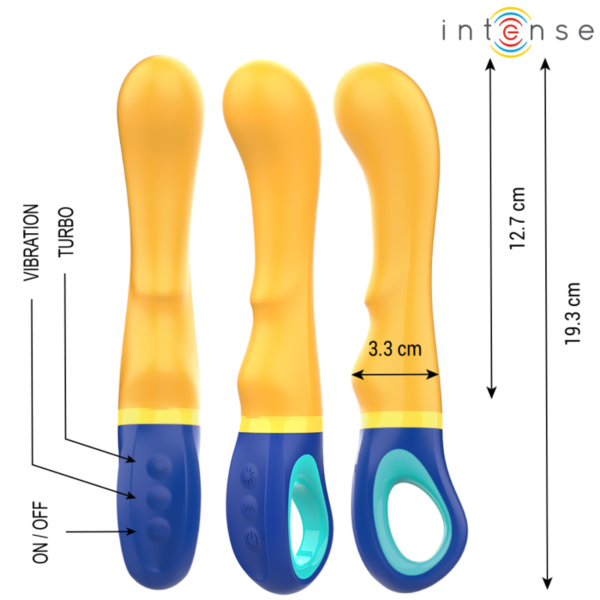 Gul Intense Shaggy-vibrator med buet form til G-punktet