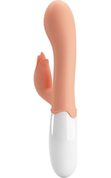 G-punkt vibrator Pretty Love BI-014961R i hudfarve med klitorisstimulator formet som en blomst