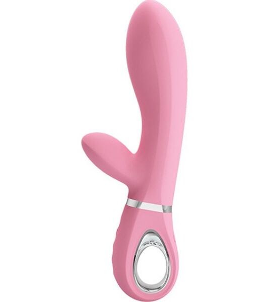 Rabbit vibrator Pretty Love Thomas i lyserød med buet skaft og arm til klitoris