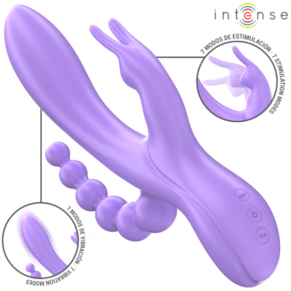 Vibrator Intense Miko, rabbit vibrator med ekstra analarm