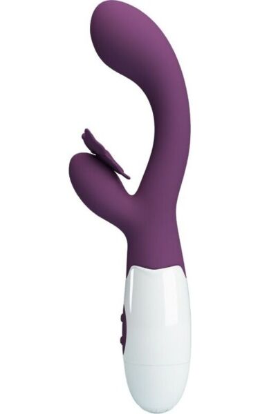 Lilla rabbit-vibrator Pretty Love Butterfly Kiss med sommerfugleformet arm til klitoris