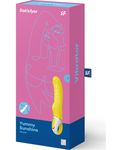 G-punkt vibrator Satisfyer Yummy Sunshine i gul, buet og med riflet overflade