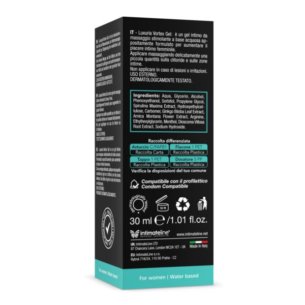 Stimulerende gel IntimateLine Vortex Gel Cooling Effect, 30 ml tube