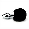 Buttplug Furry Fantasy Bunny Tail med pels Negro