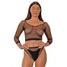 Lingeri Sæt Lace by LJ Fence Net Crop Top og Bottoms