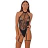 Bodystocking Lace Floral Halter