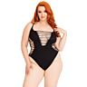 Shredded Thong Bodysuit Leg Avenue One Size passt til 14-18