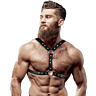 Chest Harness FETISH SUBMISSIVE ATTITUDE with Double Support