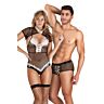 Par kostume S Pleasures Fishnet Bodysuit-Boxer