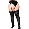 Thigh Highs Leg Avenue Plus Size med sort sløjfe