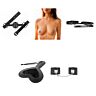 BDSM-sæt til let øvede med kugleknebel, brystvorteklemmer, halsbånd, paddle og håndledsmanchetter