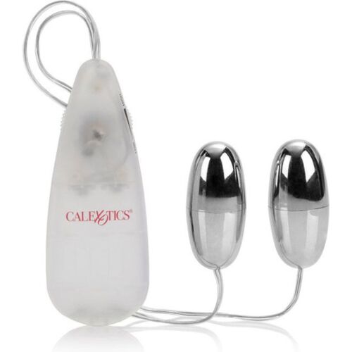 Vibrerende kugler CALEXOTICS Silver Duo med dobbel stimulering