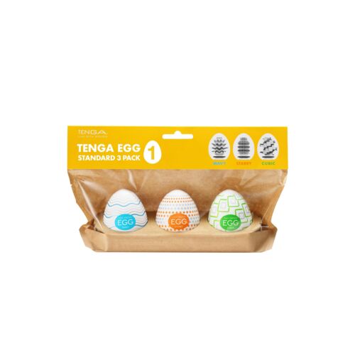 Masturbator Tenga EGG STANDARD 3 PACK I med varierede teksturer
