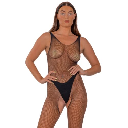 Bodystocking Lace Crotchless med fiskenet