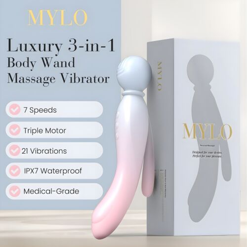 Vibrator MYLO 3-i-1 Body Wand Massager med 21 vibrationskombinationer