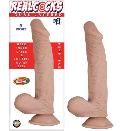 Dildo Nasstoys RealCocks Dual Layer 9 Inch med sug