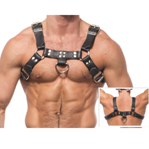 Harness LEATHER BODY Chain Harness III med metal kæder
