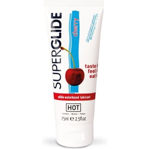Spiselig Glidecreme HOT Superglide Kirsebær 75ml