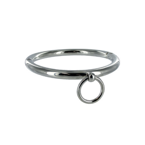 BDSM Halskæde METAL HARD med ring 18CM