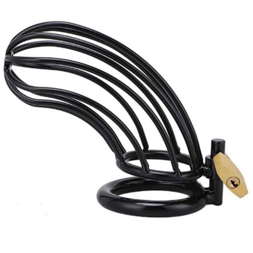 Chastity Ring Metal Hard Black Bird