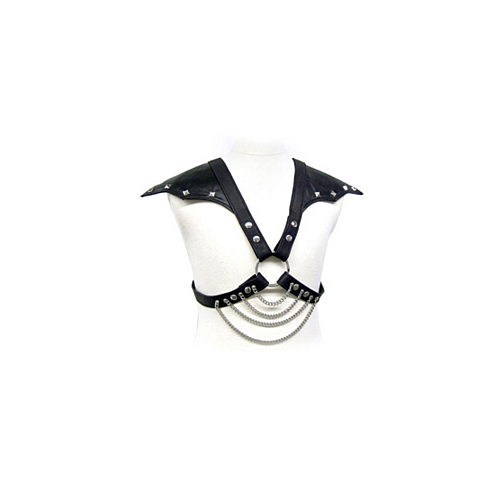 BDSM Arne LEATHER BODY METAL AND SHOULDERS Justerbare remme