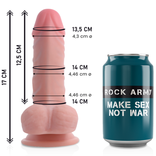Realistisk Dildo Rock Army Dual Density Panzer 17cm