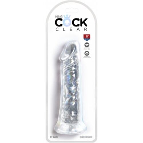 Realistisk Dildo King Cock Clear 19,7 cm Gennemsigtig