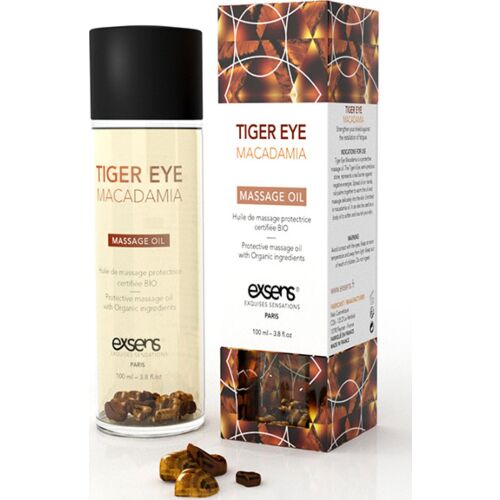 Beskyttende Tiger Eye Macadamia Massageolie fra Exsens