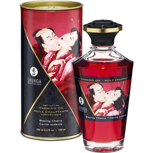 Shunga Heat-Effect Kirsebær Massage Olie 100ml