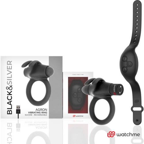 BLACK&SILVER Agron WATCHME Fjernbetjent Penisring