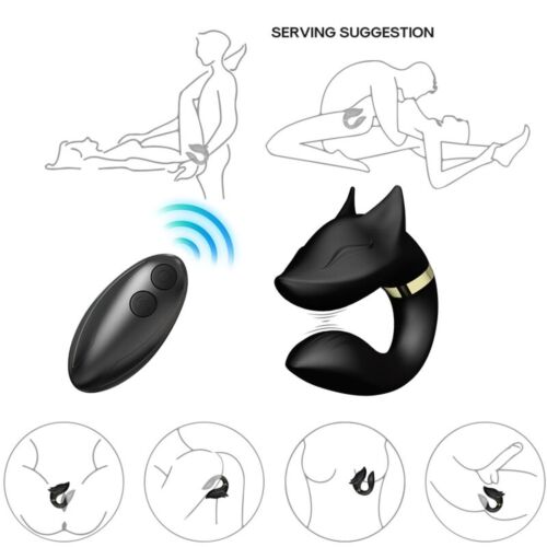 Fjernbetjent Fox Vibrator til Par i Sort