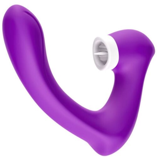 Oplev den kurvede lilla klitorisstimulator med vibration