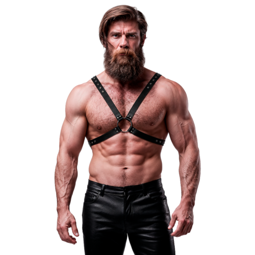Mænds Øko-Læder brystsele fra FETISH SUBMISSIVE ATTITUDE